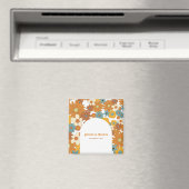 カラフルレトロの花60's 70's Arch 結婚's マグネット (インサイチュ (食洗機))