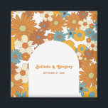 カラフルレトロの花60's 70's Arch 結婚's マグネット<br><div class="desc">60年代70年代のレトロなインスパイアアーチ型の美しい花柄。グルーヴィーパターン、ヴィンテージデイジー、レトロなカラーパレットデザインを好きな人のためのグルーヴィーパターンとレトロなカラーパレットを備えたミニマルなフローラルック結婚式の引き出物。一致する結婚式招待状や他の文房具も用意。</div>