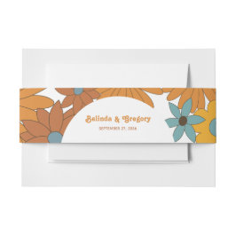 カラフルレトロの花60's 70's Arch 結婚's 招待状ベリーバンド