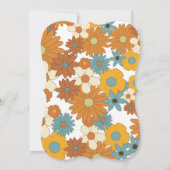 カラフルレトロの花60's 70's Arch 結婚's 招待状 (裏面)