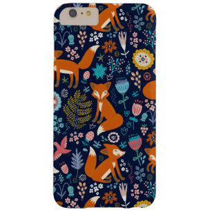 カラフルレトロの鳥のキツネと花のパターン BARELY THERE iPhone 6 PLUS ケース