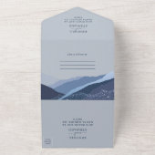 カラフルレトロはっきりしたフローラサマー春の結婚式A オールインワン招待状 (外側)