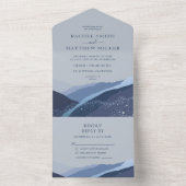 カラフルレトロはっきりしたフローラサマー春の結婚式A オールインワン招待状 (内側)