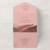 カラフルレトロはっきりしたフローラサマー春の結婚式A オールインワン招待状 (外側)