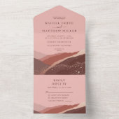 カラフルレトロはっきりしたフローラサマー春の結婚式A オールインワン招待状 (内側)