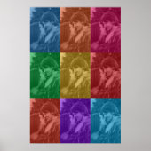 カラフルレトロアポップ・アートのートの結婚フォトグカスタムリッド ポスター (正面)