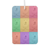 カラフルレトロアポップ・アートのートカスタムドッグペットフォトグリッド カーエアーフレッシュナー (正面)