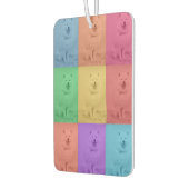 カラフルレトロアポップ・アートのートカスタムドッグペットフォトグリッド カーエアーフレッシュナー (左)