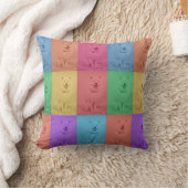 カラフルレトロアポップ・アートのートカスタムドッグペットフォトグリッド クッション (ブランケット)