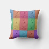 カラフルレトロアポップ・アートのートカスタムドッグペットフォトグリッド クッション (裏面)