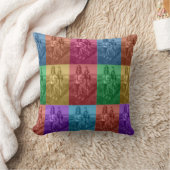 カラフルレトロアポップ・アートのートファミリーカスタムフォトグリッド クッション (ブランケット)