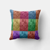 カラフルレトロアポップ・アートのートファミリーカスタムフォトグリッド クッション (裏面)