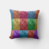 カラフルレトロアポップ・アートのートファミリーカスタムフォトグリッド クッション (正面)