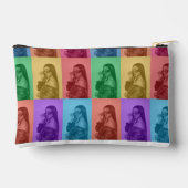 カラフルレトロアポップ・アートのートモダンカスタムフォトグリッド アクセサリーポーチ (裏面)