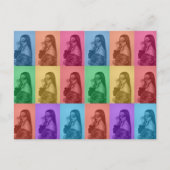 カラフルレトロアポップ・アートのートモダンカスタムフォトグリッド シーズンポストカード (正面)