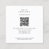 カラフルレトロアポップ・アートのートモダンカスタムフォトグリッド スクエア名刺 (裏面)