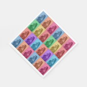 カラフルレトロアポップ・アートのートモダンカスタムフォトグリッド スタンダードランチョンナプキン (角)