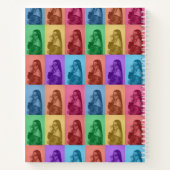 カラフルレトロアポップ・アートのートモダンカスタムフォトグリッド ノートブック (裏面)