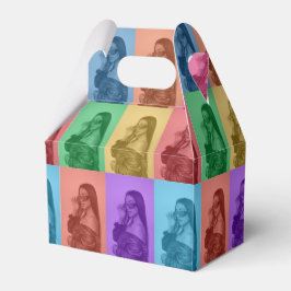 カラフルレトロアポップ・アートのートモダンカスタムフォトグリッド フェイバーボックス