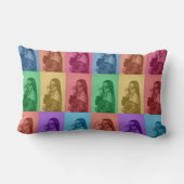 カラフルレトロアポップ・アートのートモダンカスタムフォトグリッド ランバークッション (裏面)