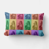 カラフルレトロアポップ・アートのートモダンカスタムフォトグリッド ランバークッション (正面)