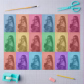 カラフルレトロアポップ・アートのートモダンカスタムフォトグリッド 薄葉紙 (クラフト)