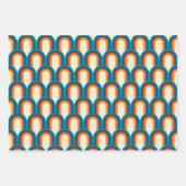 カラフルレトロアーチレインボーパターン ラッピングペーパーシート (正面)