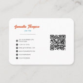 カラフルレトロアーチレインボーパターンQRコード 名刺 (裏面)