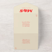 カラフルレトロアーチ結婚写真 オールインワン招待状 (外側)