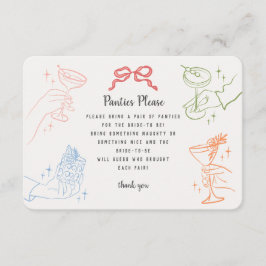 カラフルレトロカクテルバッハパーティーパンティインサート エンクロージャーカード