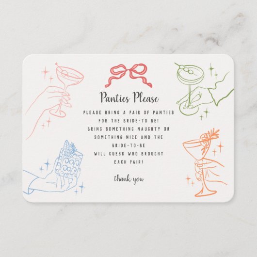 カラフルレトロカクテルバッハパーティーパンティインサート エンクロージャーカード (正面)