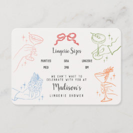 カラフルレトロカクテルパーティーランジェリーサイズ挿入 エンクロージャーカード