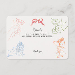 カラフルレトロカクテルパーティー詳細挿入 エンクロージャーカード