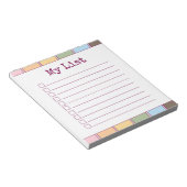 カラフルレトロカスタムチェックリスト ノートパッド (アングル)