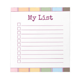 カラフルレトロカスタムチェックリスト ノートパッド