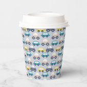 カラフルレトロカーズカートゥーン 紙コップ (裏面)