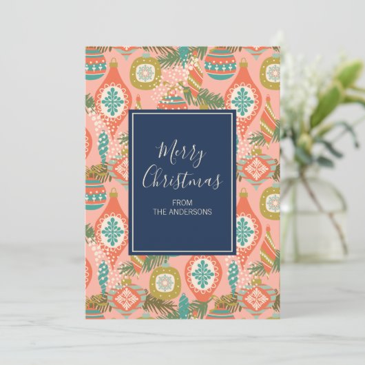 カラフルレトロクリスマスオーナメント シーズンカード (スタンド正面)