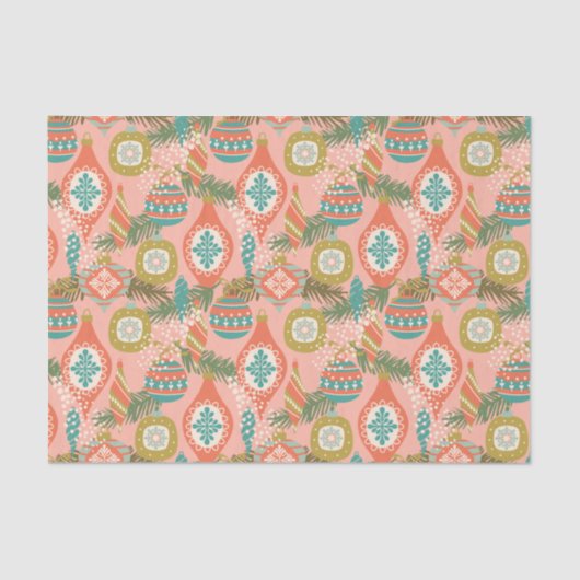 カラフルレトロクリスマスオーナメント 薄葉紙 (正面)