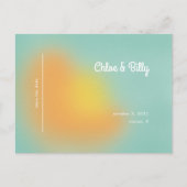 カラフルレトログラデーショグラデーションンミント日付の保存 案内ポストカード (正面)