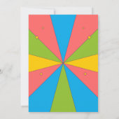 カラフルレトログルービーデイジーフローラベビーシャワー70s 招待状 (裏面)