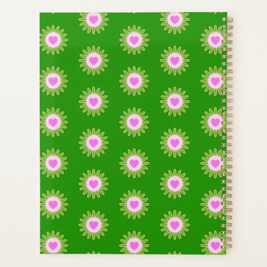 カラフルレトロコーチのキャンパーとおもしろいのモダン花 プランナー手帳 (裏面)