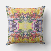 カラフルレトロサイケデリック万華鏡のように千変万化するパターン抽象芸術 アウトドアクッション (裏面)