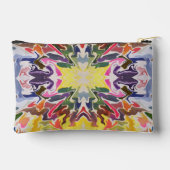 カラフルレトロサイケデリック万華鏡のように千変万化するパターン抽象芸術 アクセサリーポーチ (裏面)