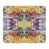 カラフルレトロサイケデリック万華鏡のように千変万化するパターン抽象芸術 カッティングボード (正面)