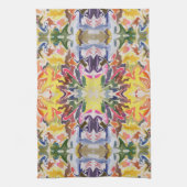 カラフルレトロサイケデリック万華鏡のように千変万化するパターン抽象芸術 キッチンタオル (縦)