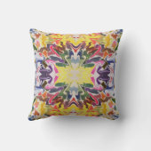 カラフルレトロサイケデリック万華鏡のように千変万化するパターン抽象芸術 クッション (裏面)