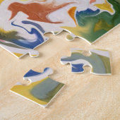 カラフルレトロサイケデリック万華鏡のように千変万化するパターン抽象芸術 ジグソーパズル (側面)