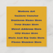 カラフルレトロサイケデリック万華鏡のように千変万化するパターン抽象芸術 スクエア名刺 (裏面)