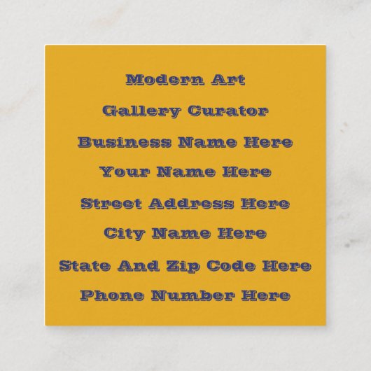 カラフルレトロサイケデリック万華鏡のように千変万化するパターン抽象芸術 スクエア名刺 (裏面)