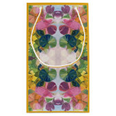 カラフルレトロサイケデリック万華鏡のように千変万化するパターン抽象芸術 スモールペーパーバッグ (裏面)